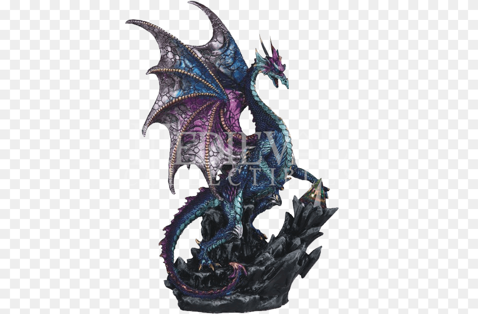 Download Blue Dragon With Prism Statue Dragon, Animal, Lizard, Reptile Free Transparent Png