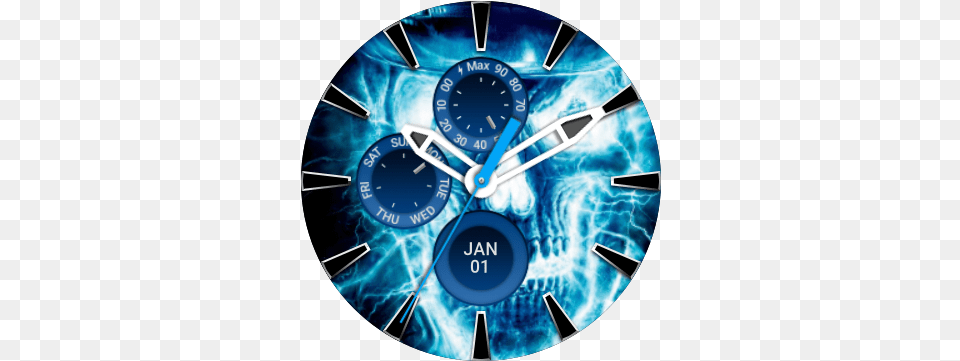 Download Blue Fire Skull Preview Full Size Image Pngkit Measuring Instrument, Analog Clock, Clock, Disk, Wall Clock Png