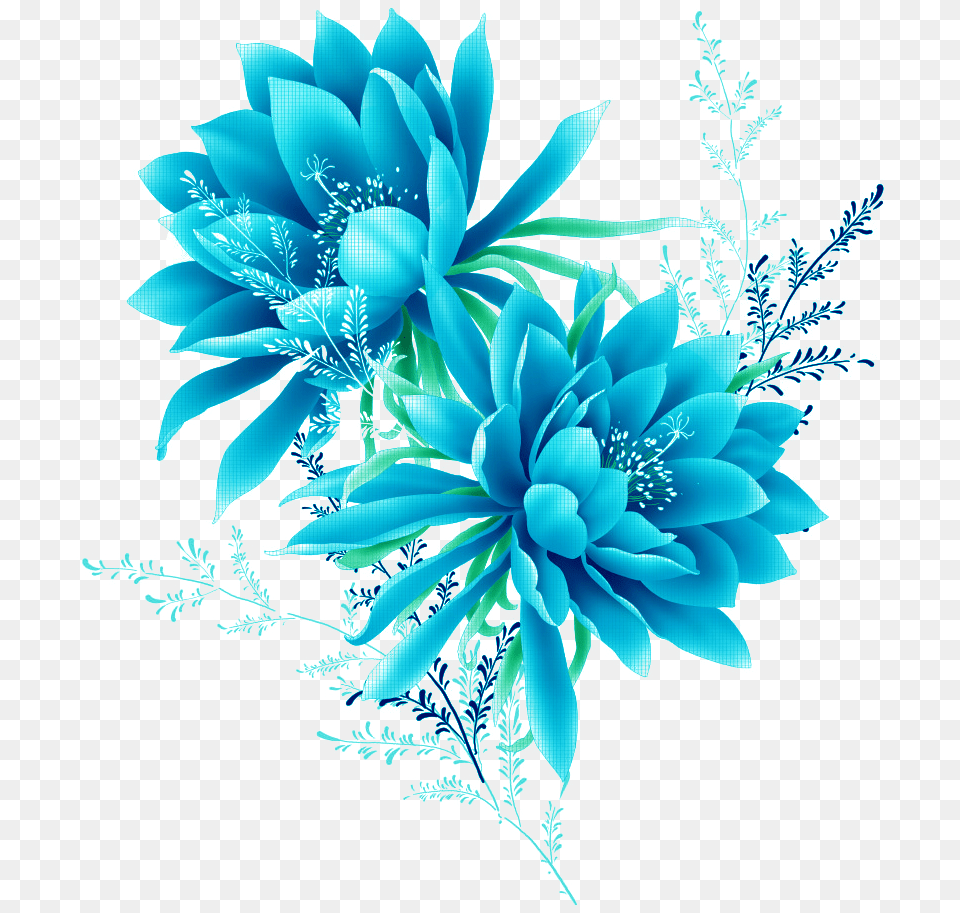 Download Blue Flower Effect Element Flowers Pixel Clipart Sky Blue Flowers, Plant, Pattern, Graphics, Floral Design Png