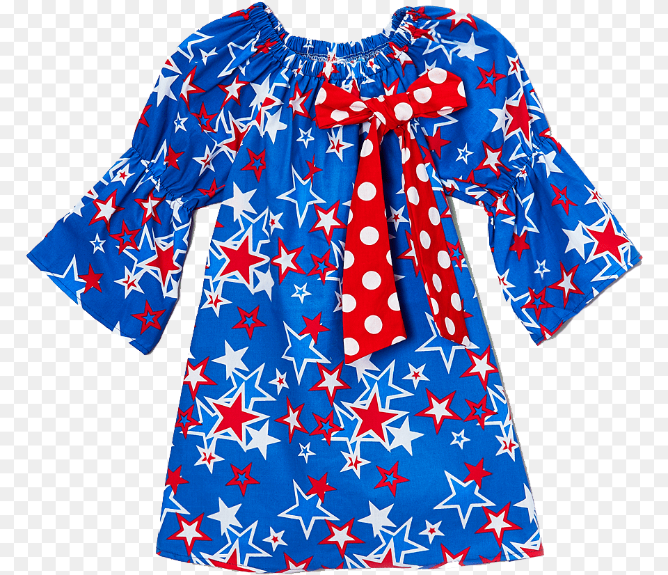 Download Blue Stars 4th Of July Shift Dress Hd Pattern, Clothing, Fashion, Robe, Formal Wear Png Image