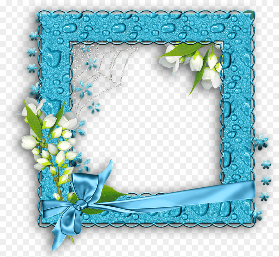 Blue Water Photo Frame Blue Wedding Frame, Flower, Plant, Accessories, Bag Free Png Download