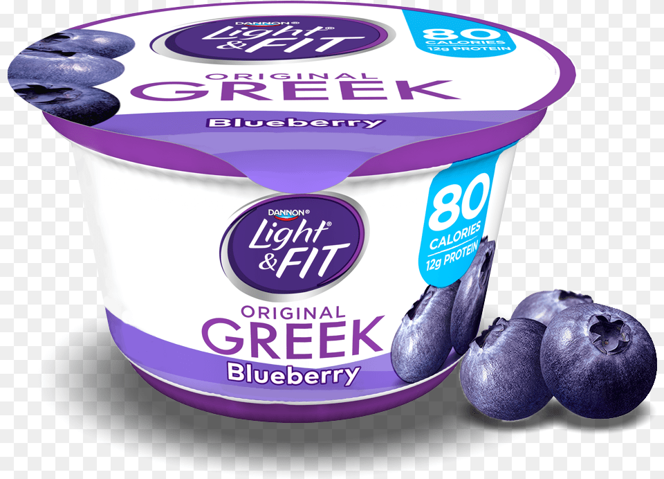 Download Blueberry Greek Yogurt Dannon Light And Fit Greek Yogurt Chocolate Raspberry, Produce, Plant, Fruit, Food Free Png