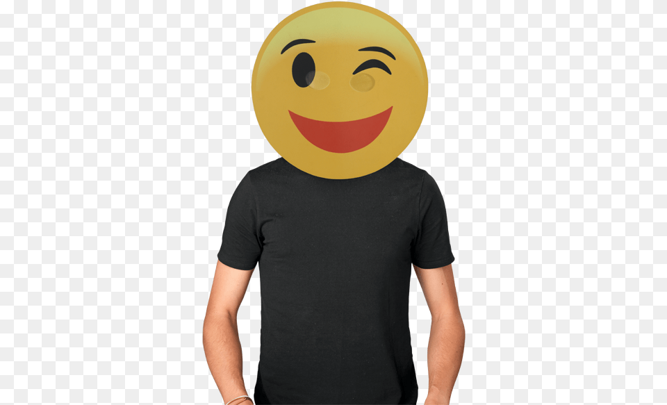 Download Bobble Hedz Winking Emoji Mask Kim Jong Un Halloween Head Mask, Clothing, T-shirt, Person, Sleeve Png Image