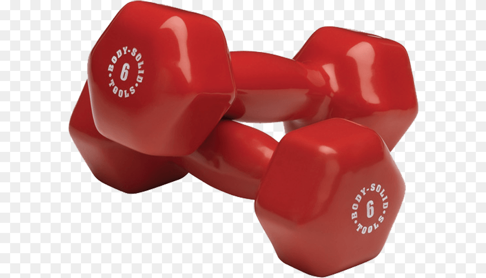 Download Body Solid Vinyl Dumbbells 6 Lb Pair Red, Bicep Curls, Fitness, Gym, Gym Weights Free Png