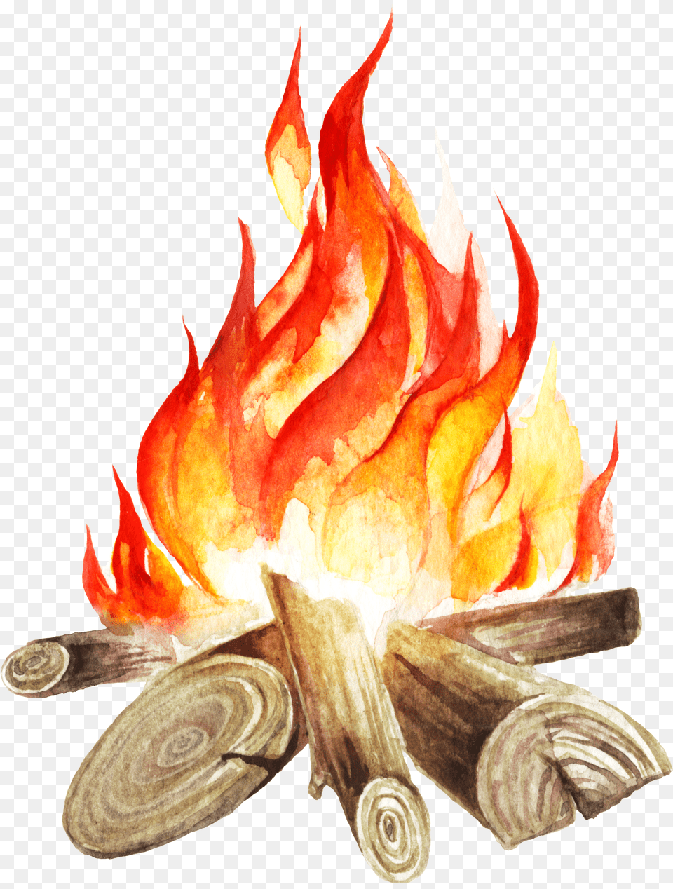 Bonfire Clipart Round Flame Watercolor Painting Portable Network Graphics Free Png Download
