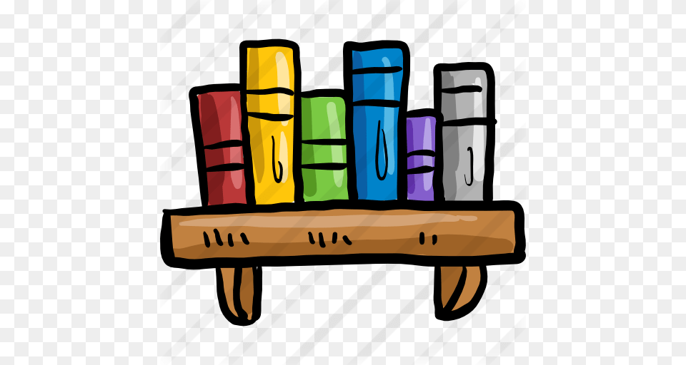 Download Books On Shelf Clip Art Clipart Bookshelf Bookcase, Musical Instrument, Smoke Pipe Free Transparent Png