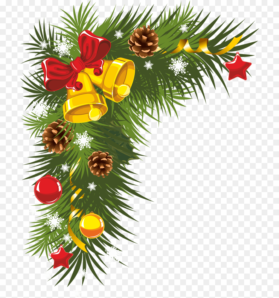 Download Bordurestubes Coinscorners Christmas Boarders Christmas Corner Border, Plant, Tree, Art, Graphics Png