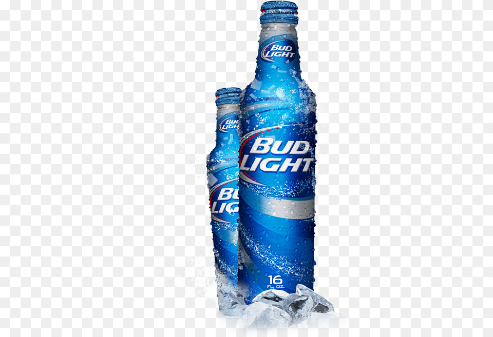 Download Bottle Bud Light 16 Oz Aluminum Bottles, Beverage, Water Bottle, Alcohol, Beer Free Png