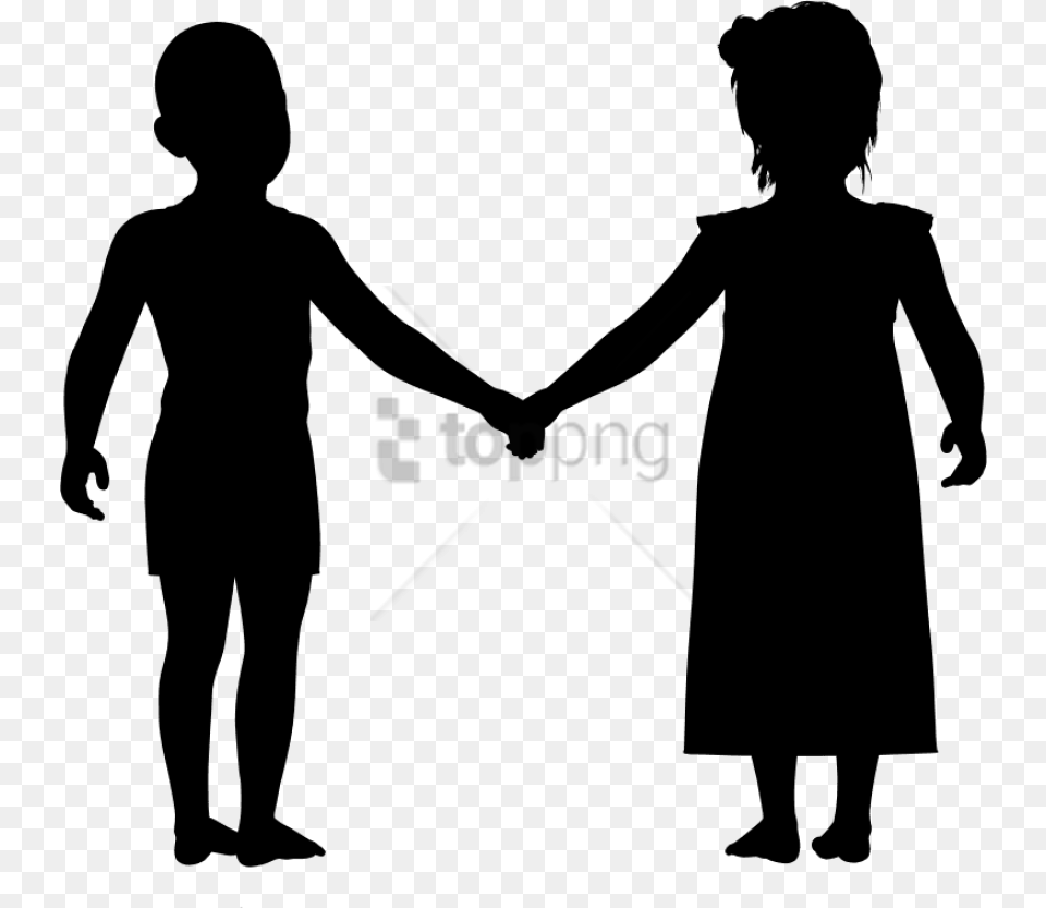 Download Boy And Girl Holding Hands Silhouette Little Boy And Girl Holding Hands Silhouette, Body Part, Person, Holding Hands, Hand Png