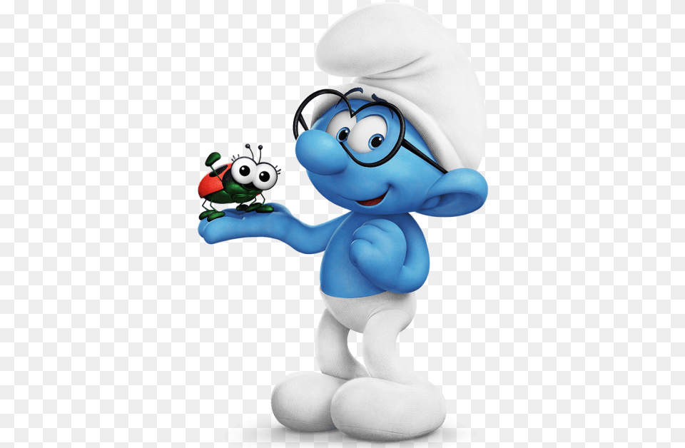 Brainy Smurf Ladybug On Hand Clipart Smurfs, Baby, Person, Plush, Toy Free Png Download