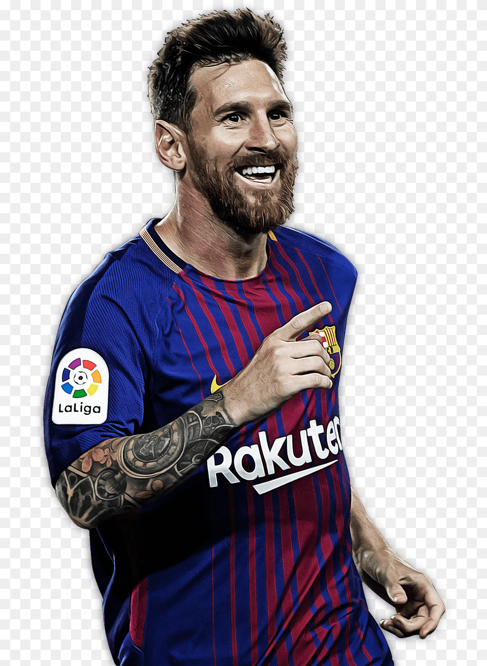 Download Brazil Messi National Football Barcelona Fc Team Lionel Messi No Background, Tattoo, Skin, Person, Face Free Png