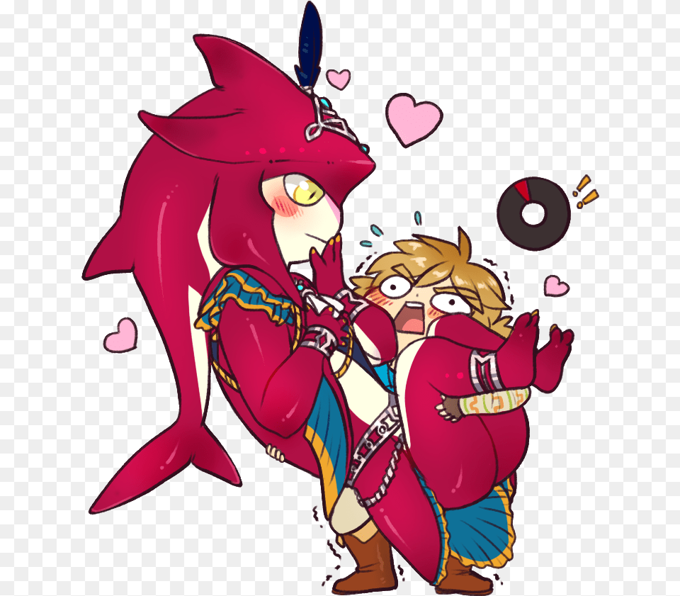 Download Breath Of The Wild Prince Sidon X Link Image Sidon Link, Book, Comics, Publication, Baby Free Png