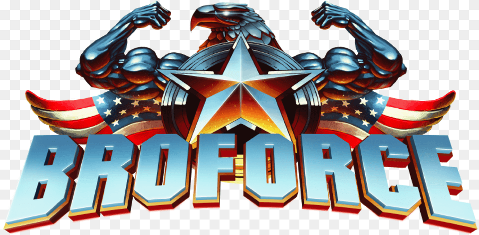 Download Broforce Logo Brand Game Linux Hd Hq Logo Broforce, Person, Symbol Free Transparent Png