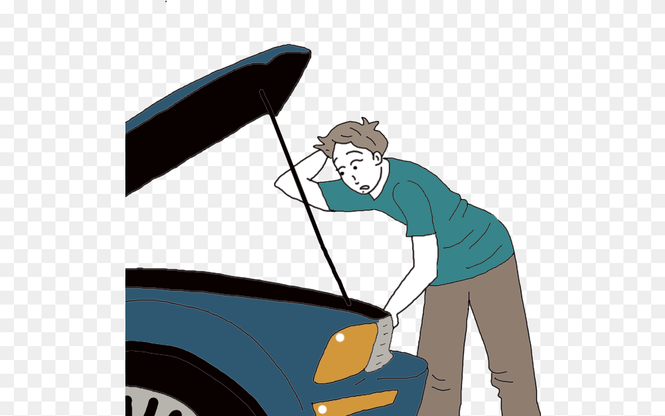 Download Broken Car Cartoon Clipart Car Has Broken Down, Spoke, Machine, Adult, Vehicle Free Png