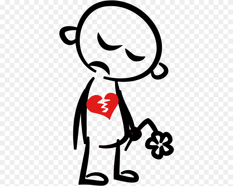Download Broken Heart Clipart Stickman Broken Heart Person Clipart, Symbol Png