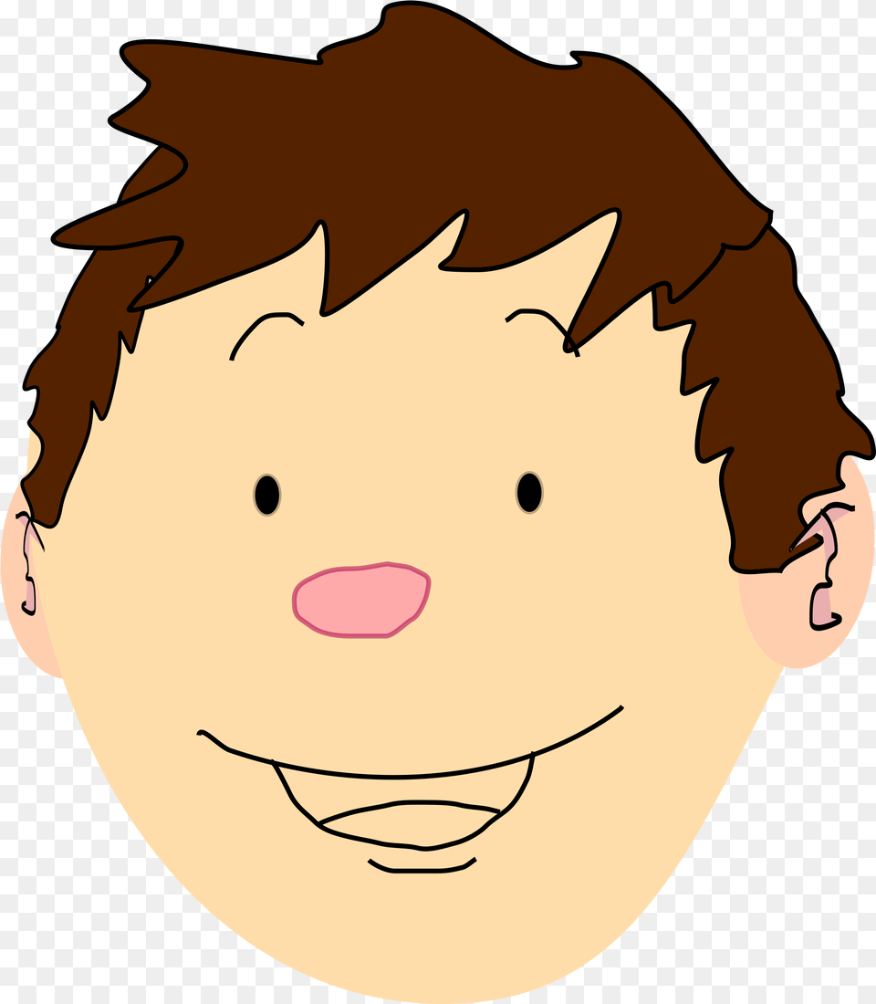 Download Brown Hair Clipart Boy Head Head Face Clipart, Baby, Person, Photography Png