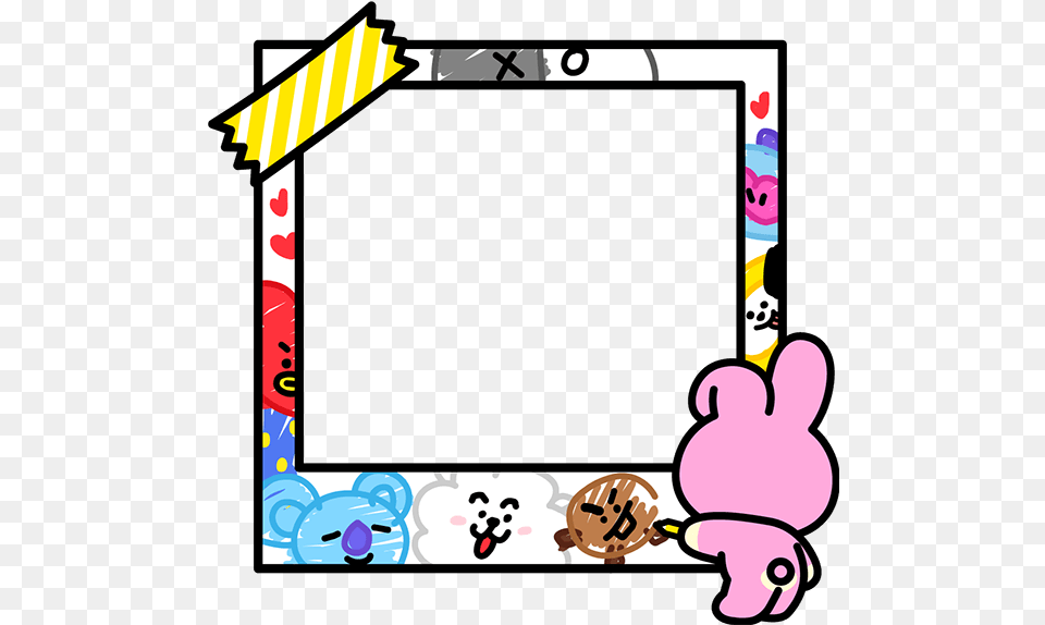 Download Bt21 Bts Sticker Cute Kook Love Pink Line Camera Sticker Bt21, Face, Head, Person Free Transparent Png