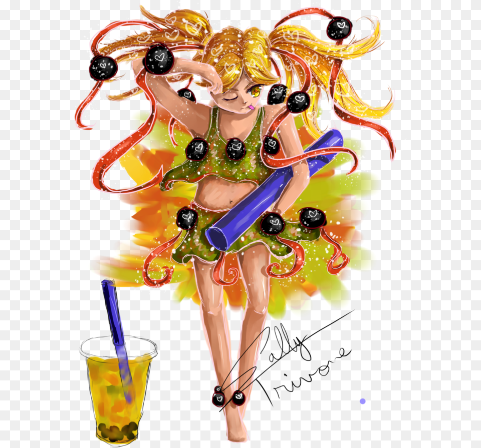 Download Bubble Tea Girl By Sallytrivone Mango Girl, Carnival, Adult, Wedding, Person Free Transparent Png