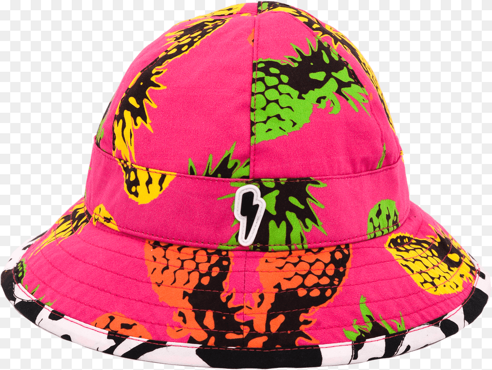 Download Bucket Baby Hat In Tropical Pineapple Print By Baseball Cap, Clothing, Sun Hat, Accessories, Bag Png Image