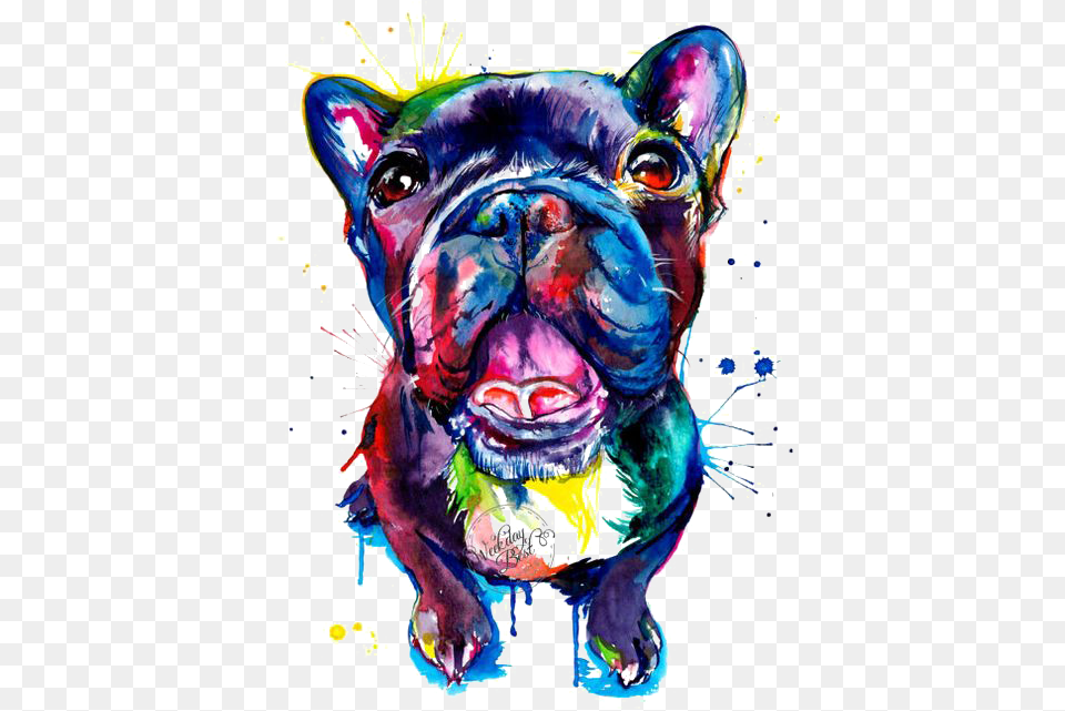 Bulldog Pug Dog French Pet Bull Pit Clipart Watercolor French Bulldog, Animal, Canine, French Bulldog, Mammal Free Png Download