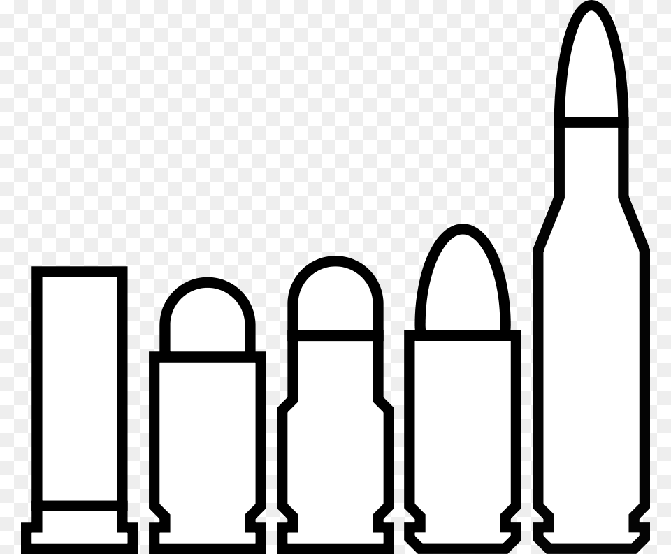 Download Bullet Silhouette Clipart Bullet Clip Art Silhouette, Ammunition, Weapon, Missile Free Png