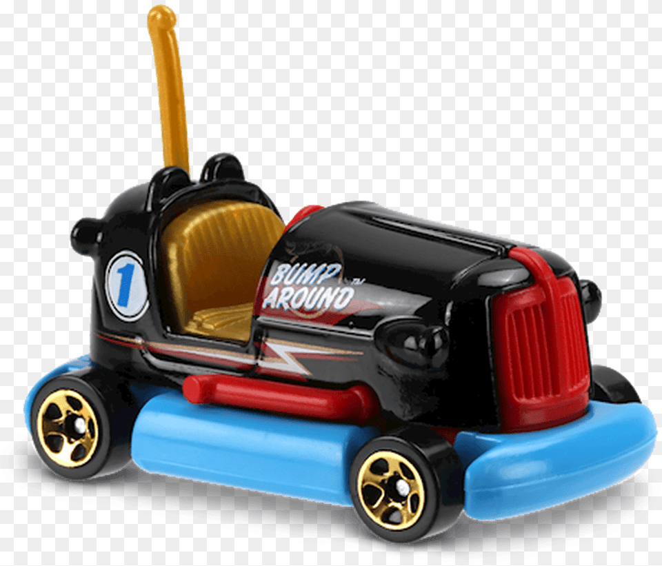 Download Bump Around In Black Hw Fun Park Car Collector Model Car, Grass, Plant, Lawn, Machine Free Png