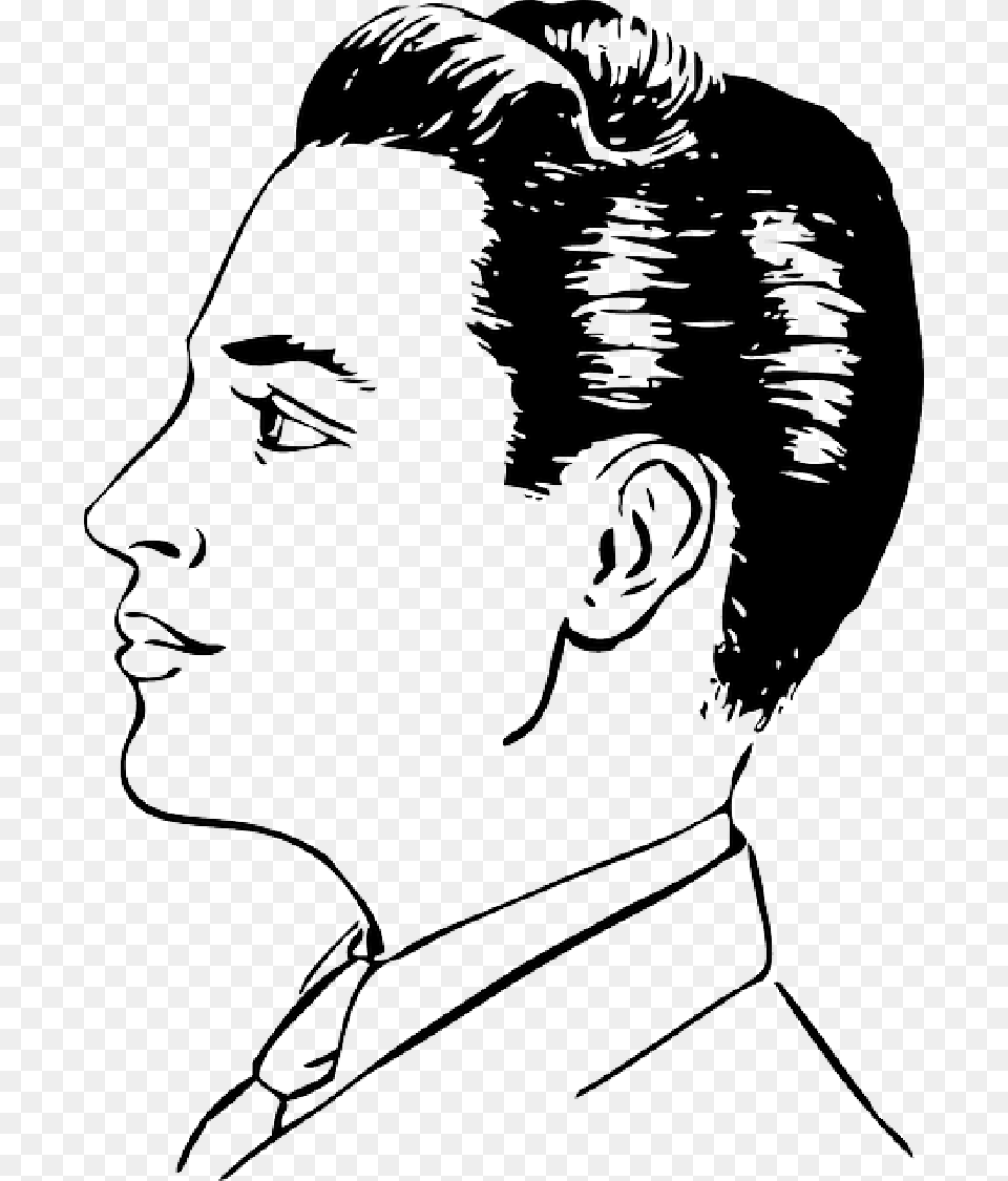 Bun Drawing Profile Side Face Of Man Drawing, Adult, Art, Female, Person Free Png Download