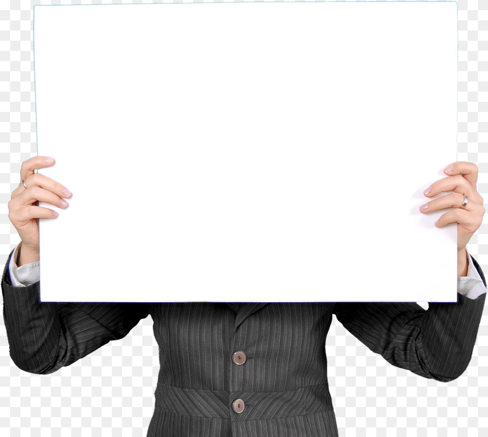 Download Business Woman Holding Blank Board Image Holding A White Board, White Board, Shirt, Person, Hand Free Png