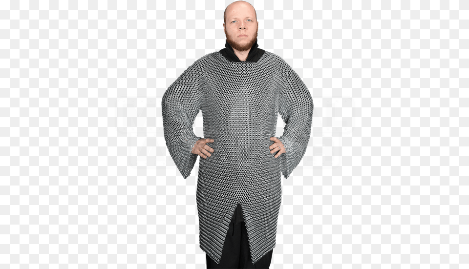 Download Butted Chainmail Hauberk Cardigan, Armor, Chain Mail, Adult, Male Png