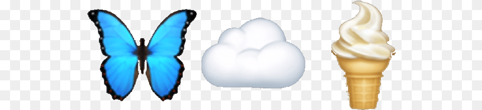 Download Butterfly Cloud Icecream Emoji Butterfly Emoji Transparent, Cream, Dessert, Food, Ice Cream Png Image