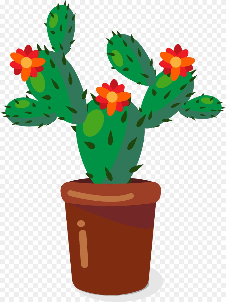 Download Cactaceae Plant Flowerpot Flower Pot Cartoon Cactus Clipart, Potted Plant Free Png