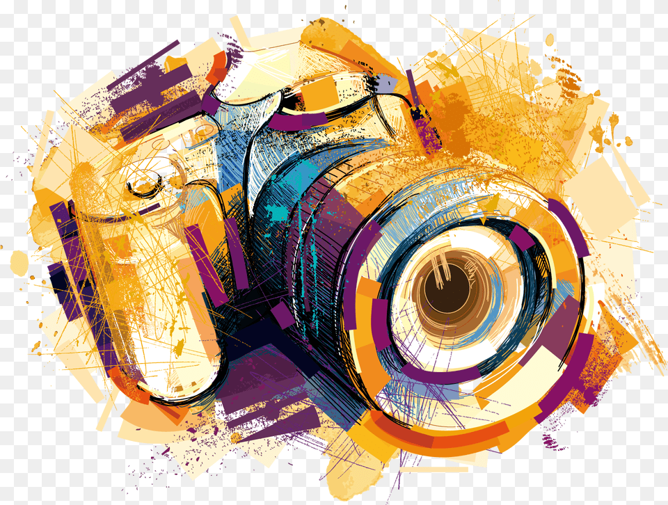 Camera Photography Watercolor Vector Effects Photography Camera Hd, Art, Collage, Graphics, Modern Art Free Png Download