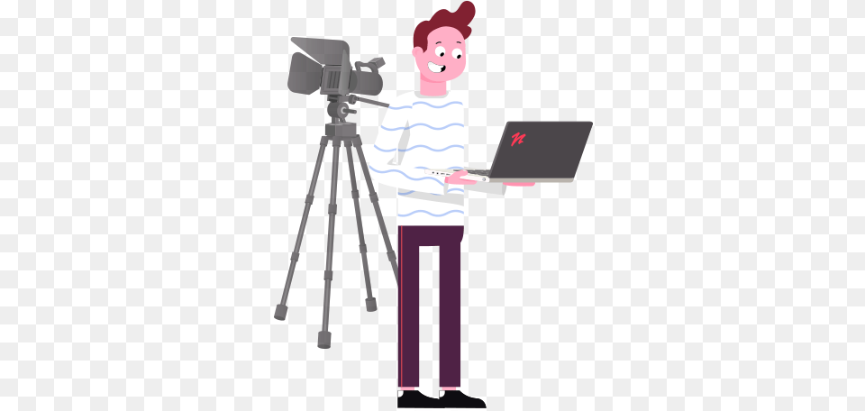 Download Cameraman Camera Operator Image With No Tripod, Computer, Electronics, Laptop, Pc Png