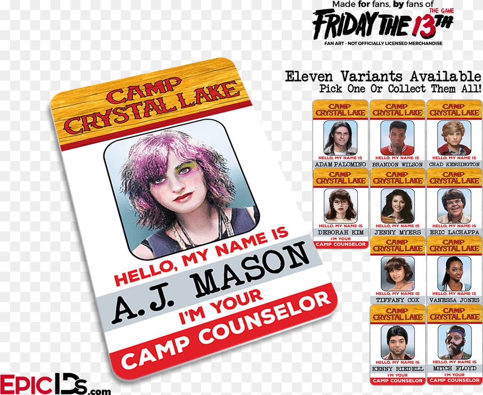 Camp Crystal Lake Friday The Friday The 13th, Text, Adult, Person, Woman Free Png Download