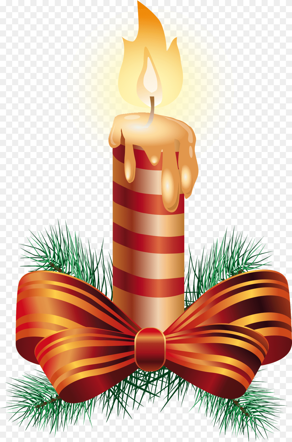Download Candle Vector Ornament Red Ribbon And Candle, Dynamite, Weapon Png