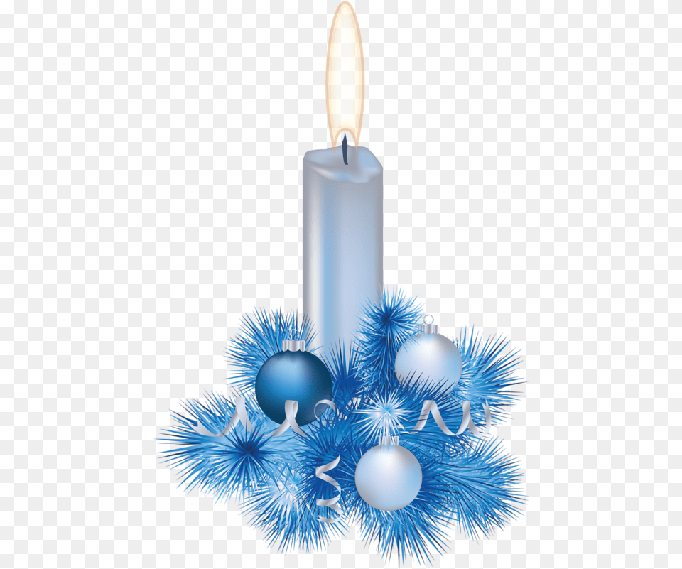Download Candles Clipart Blue Candle Blue Christmas Christmas Candles Clip Art, Chandelier, Lamp Png Image