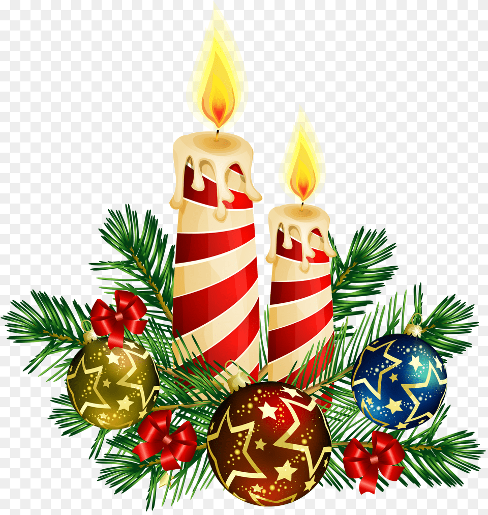 Download Candles Pic Christmas Candles Clipart, Plant, Tree, Dynamite, Weapon Png Image