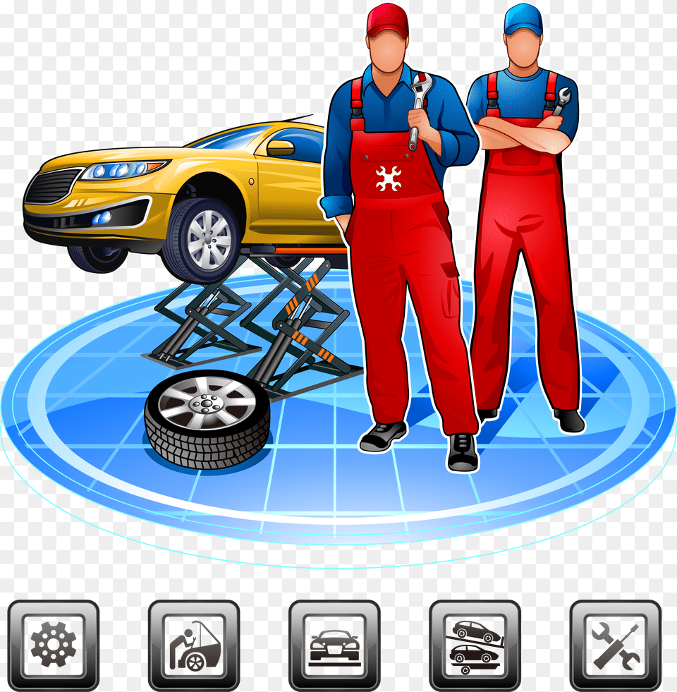 Download Car Maintenance Repair And Maintenance Cars Car Mechanic Free Vector, Wheel, Vehicle, Transportation, Tire Png