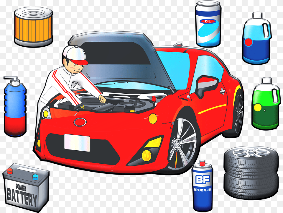 Download Car Mechanic Tires Vehicle Mechanic Cartoon, Alloy Wheel, Transportation, Tire, Spoke Free Png