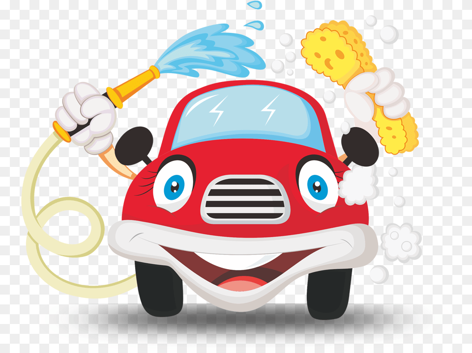Car Wash Cartoon Illustration Car Care Cartoon, Car Wash, Transportation, Vehicle, Bulldozer Free Png Download