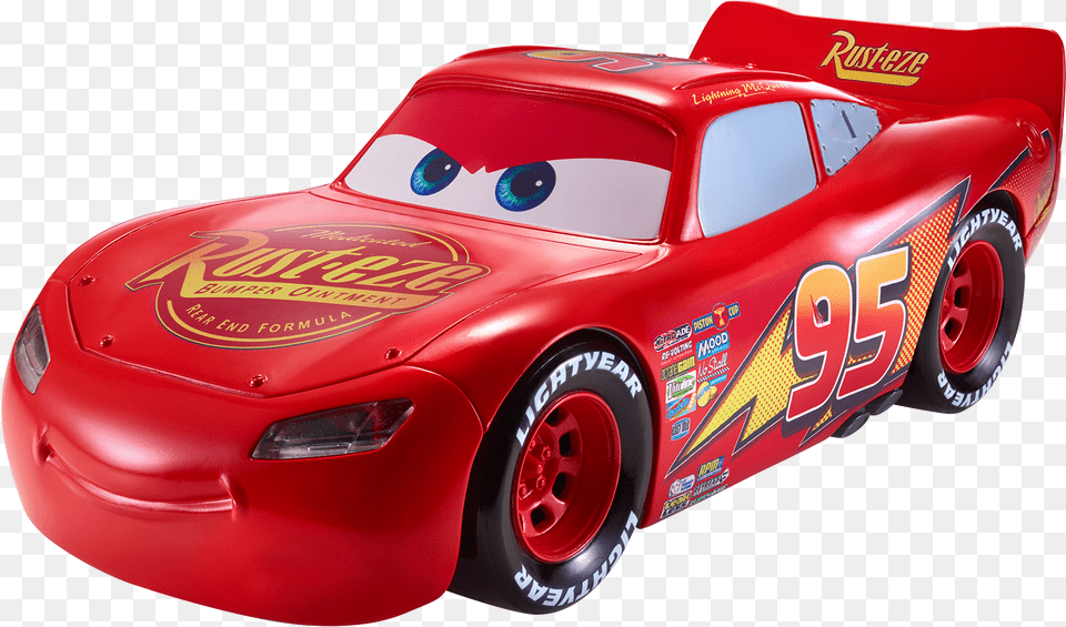 Download Cars Movie Moves Lightning Mcqueen Car Disney Lightning Mcqueen Car, Vehicle, Transportation, Wheel, Machine Png