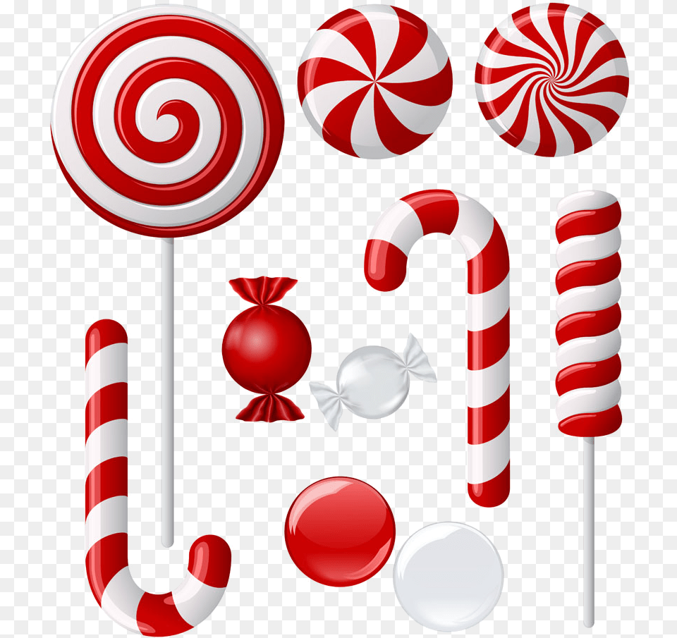 Download Cartoon Candy Canes Christmas Lollipop Vector Candy Canes And Lollipops, Food, Sweets, Ball, Football Png