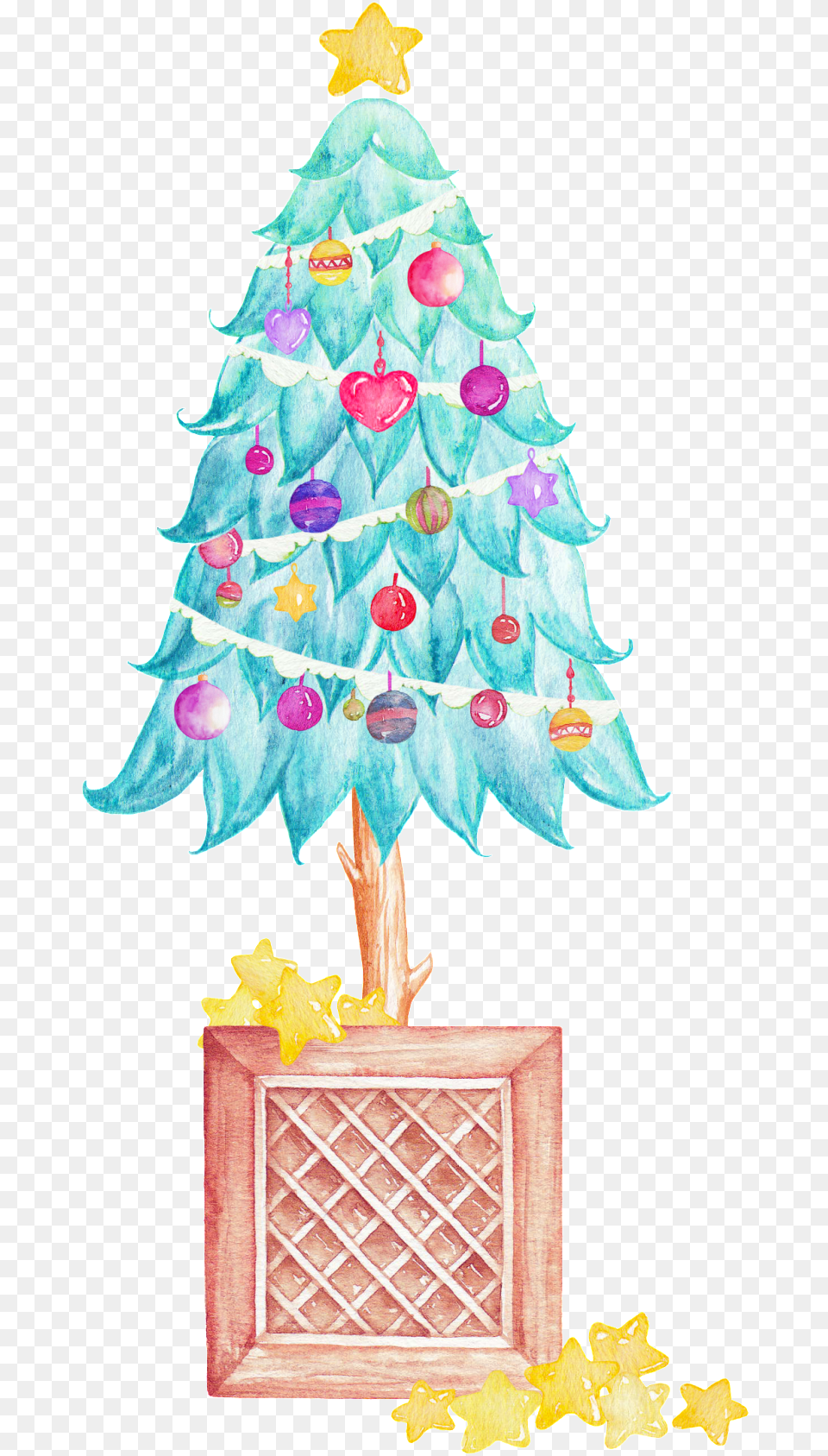 Download Cartoon Cute Christmas Tree Thank Christmas Tree, Lamp, Christmas Decorations, Festival, Adult Png