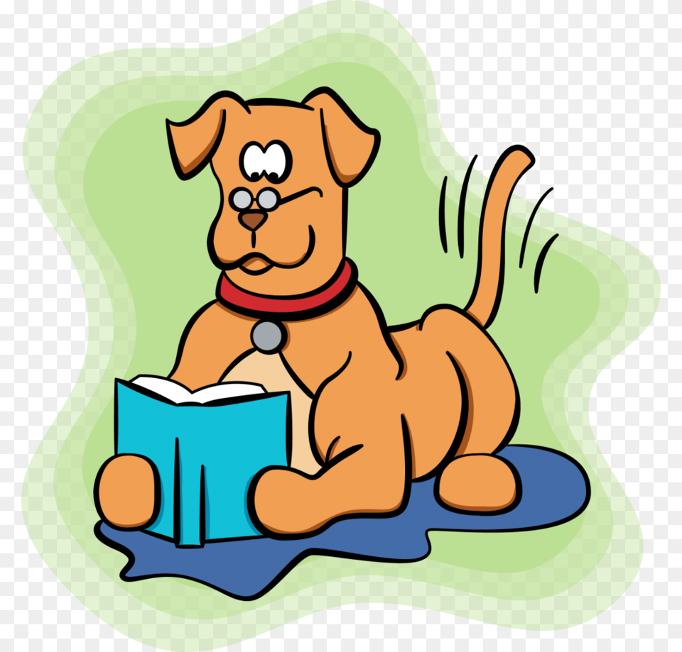 Download Cartoon Dog Reading Clipart Dog Paw Clip Art Dog Cat, Baby, Person, Animal, Pet Free Png
