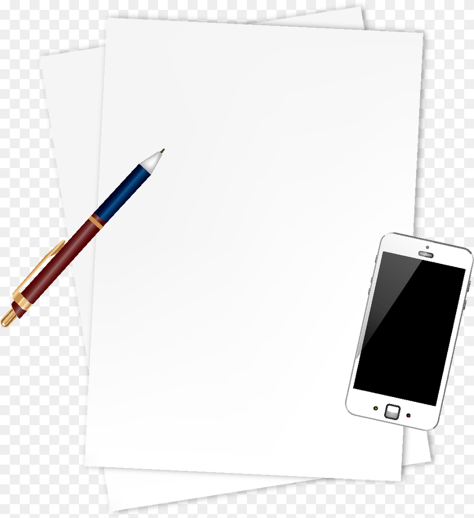 Download Cartoon Minimalistic Mobile Phone Paper Element Mobile Phone, Electronics, Mobile Phone, Pen Free Png