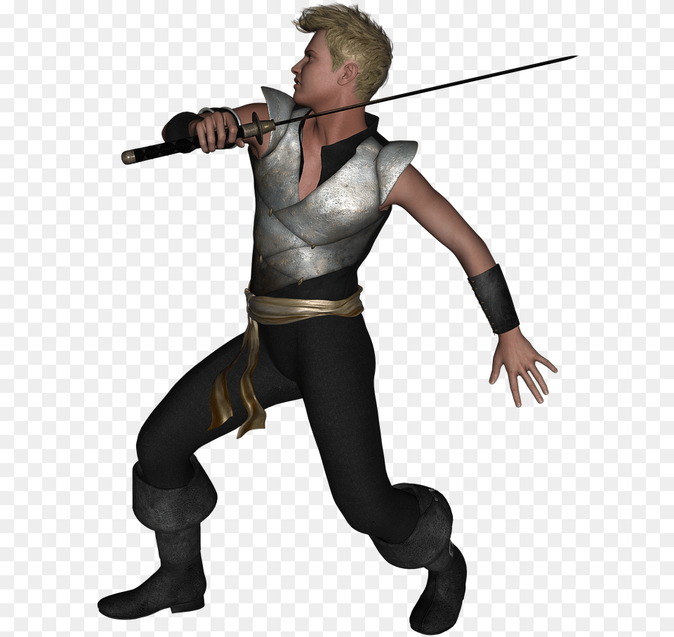 Download Cartoon Sword With Man, Hand, Body Part, Weapon, Finger Png