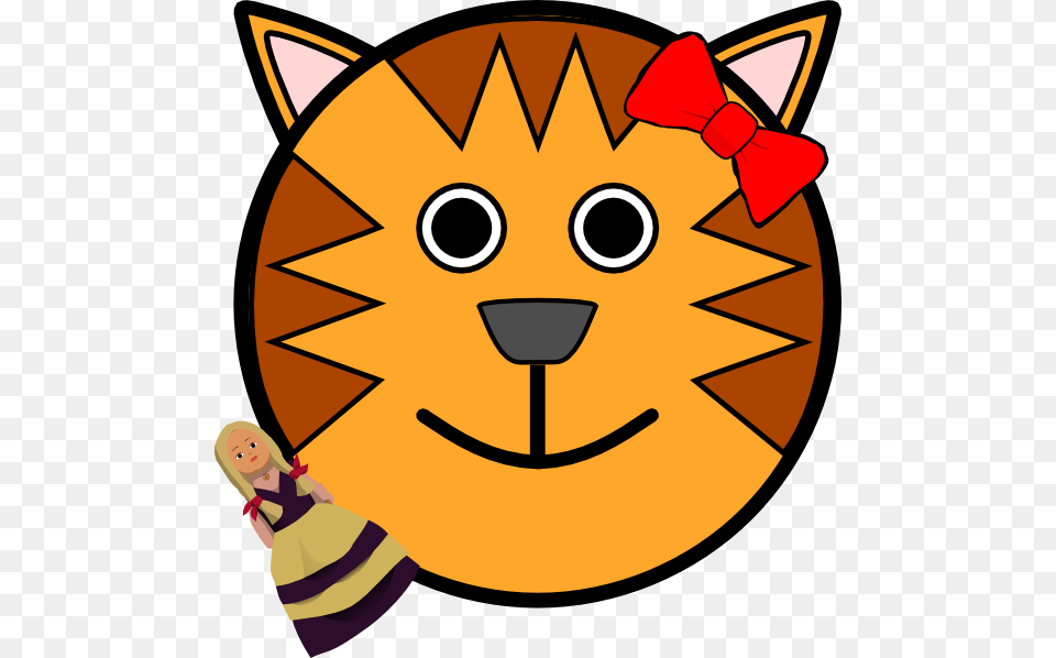 Download Cartoon Tiger Face Clipart Cat Clip Art Cat Clipart, Baby, Person, Head Png