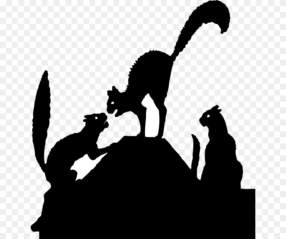 Download Cat Fighting Silhouette Clipart Cat Clip Art Cat, Stencil Free Png