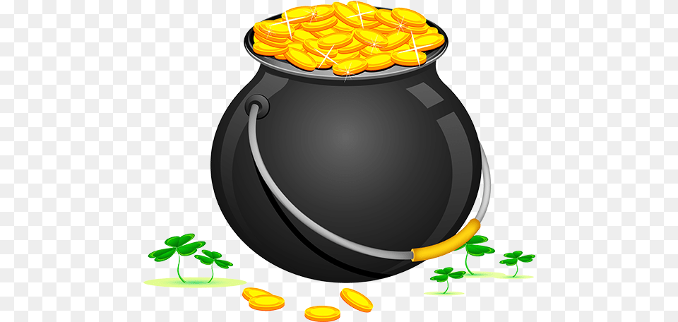 Download Cauldron Vector Leprechaun Jpg Transparent Library St Day Pot Of Gold Transparent, Jar, Cookware Free Png