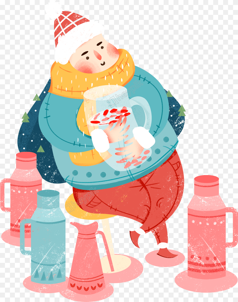 Character Design Hot Water Bottle Image Illustration, Clothing, Hat, Outdoors, Cup Free Png Download
